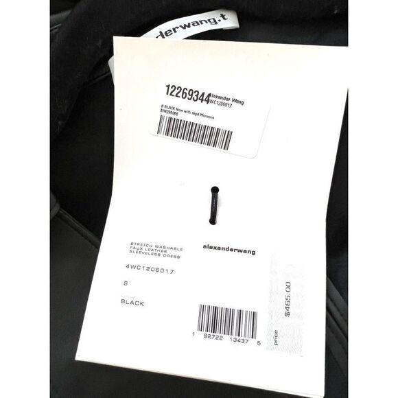 Alexander Wang.T stretchy collared coated Mini Dress in Black size small - Picture 7 of 8